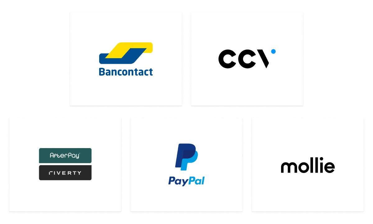 Betaalmethoden Bancontact ccv online payments Afterpay Riverty Paypal Mollie